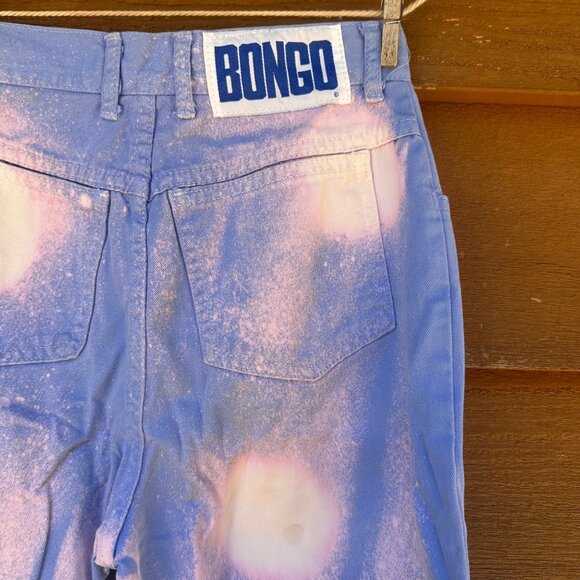 Vintage Bongo Custom High-Rise Straight Jeans With Ankle Zips Size 14 Blue & Pin - Picture 14 of 15